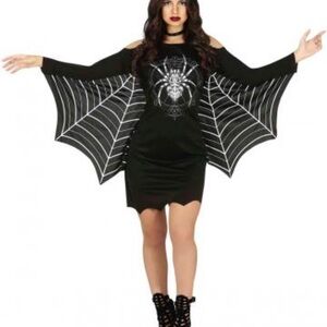 Black Spider Web Dress with Wings